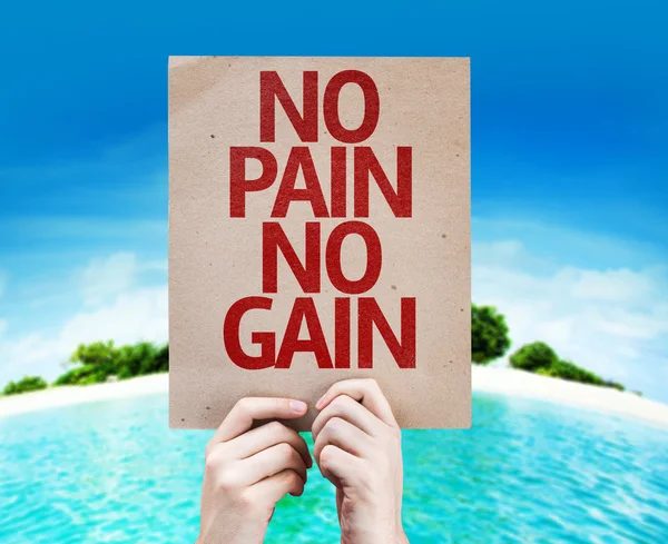 Niet Pain No Gain kaart — Stockfoto
