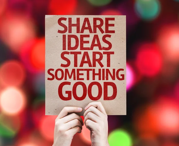 Dela idéer börja något bra kort — Stockfoto