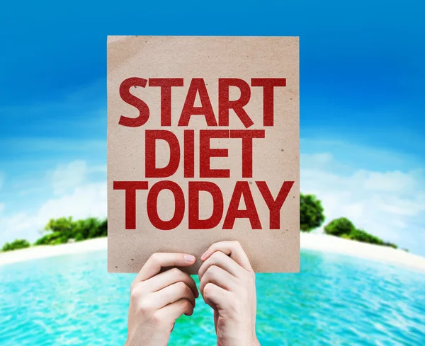 Başlangıç bugün diyet kartı — Stok fotoğraf