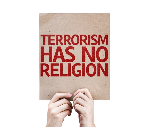 Terrorismen har ingen Religion kort — Stockfoto
