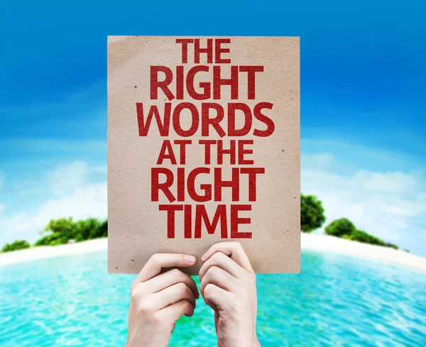 The Right Words At The Right Time card — Stock Photo, Image