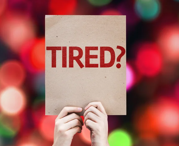 Tired? card with colorful background — Stock Photo, Image