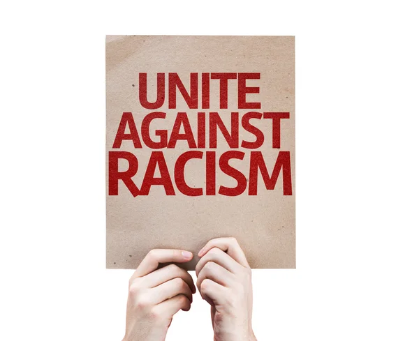 Unirse contra el racismo tarjeta — Foto de Stock