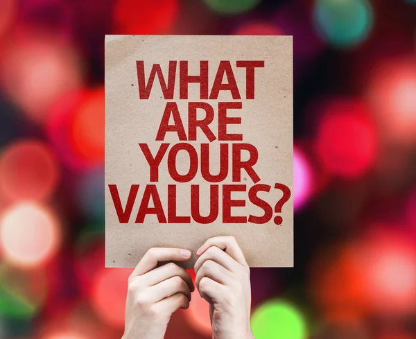 Wat zijn uw waarden? kaart — Stockfoto