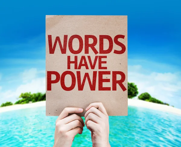 Palavras têm cartão de energia — Fotografia de Stock