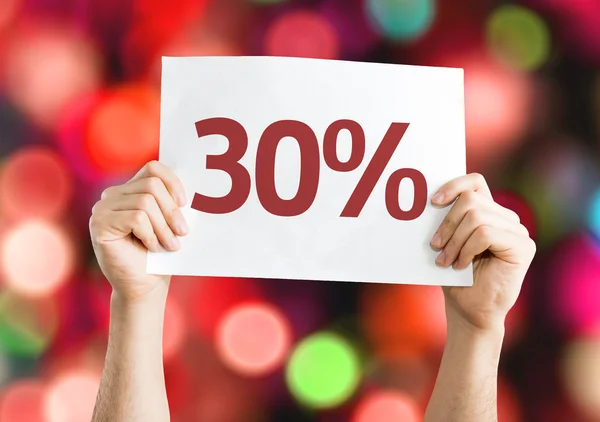 30 percent card — Stock Photo, Image