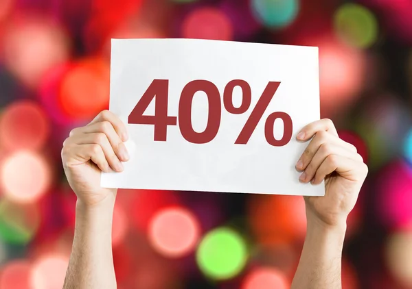 40 percent card — Stock Photo, Image