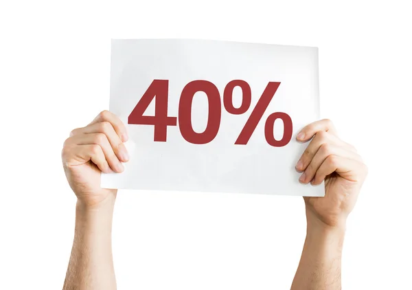 40 percent card — Stock Photo, Image