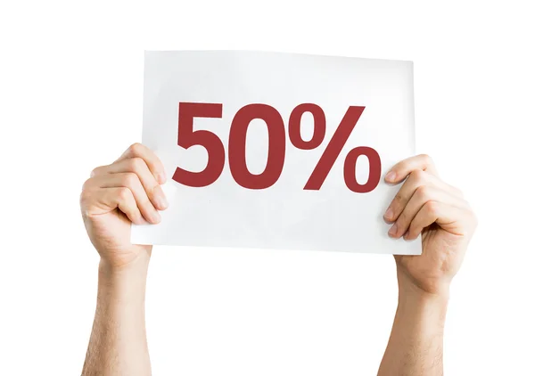 50 percent card — Stock Photo, Image