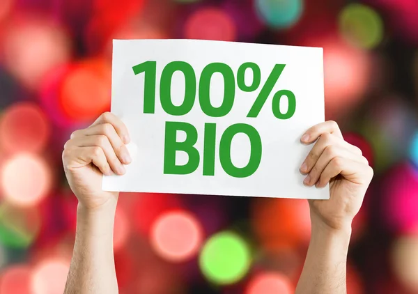 100% Bio card — Fotografie, imagine de stoc