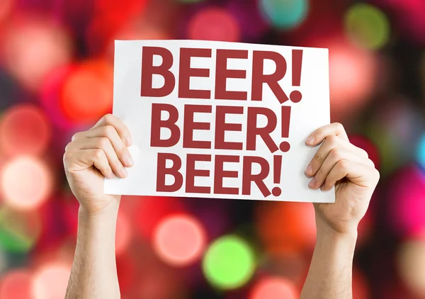 Beer card with colorful background — Stock Photo, Image