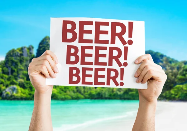 Cerveja! Cerveja! Cerveja! cartão — Fotografia de Stock