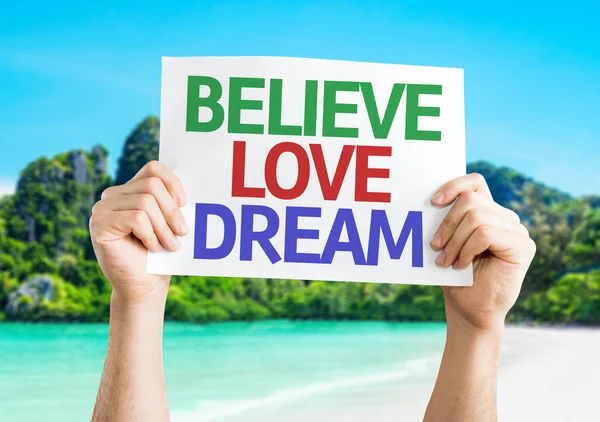 Believe Love Dream card — Stock Photo, Image