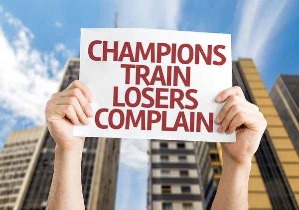 Champions Train Losers Tarjeta de Queja —  Fotos de Stock