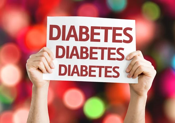 Tarjeta de diabetes con fondo colorido — Foto de Stock