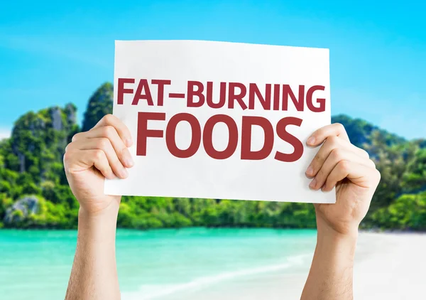 脂肪燃烧食品卡 — 图库照片