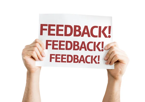 Scheda di feedback isolata su bianco — Foto Stock