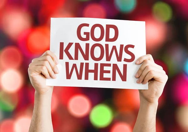Tanrı bilir ne zaman kartı — Stok fotoğraf