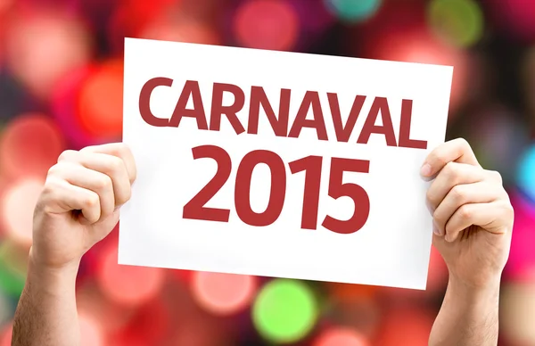 Karnaval 2015 (yılında Portekizce) kartı — Stok fotoğraf