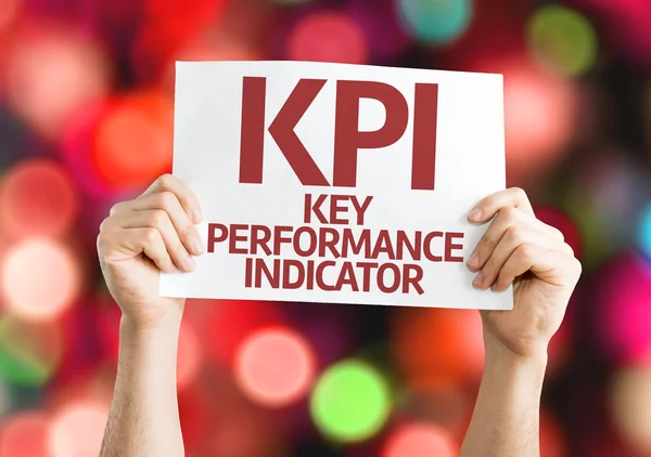 KPI card in hands — Stock Photo, Image