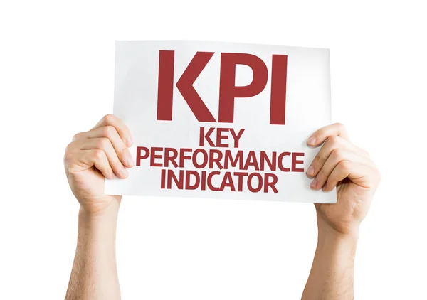 KPI card in hands — Stock Photo, Image