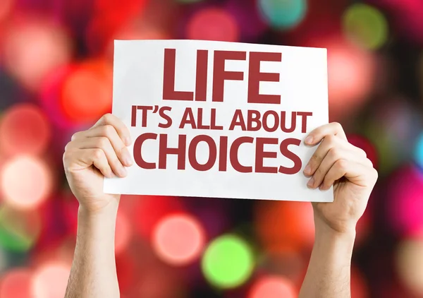 A vida é tudo sobre cartão de escolhas — Fotografia de Stock