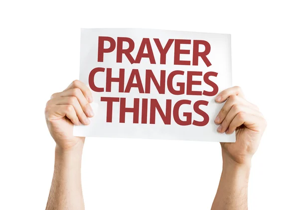 祷告改变一切卡 — 图库照片