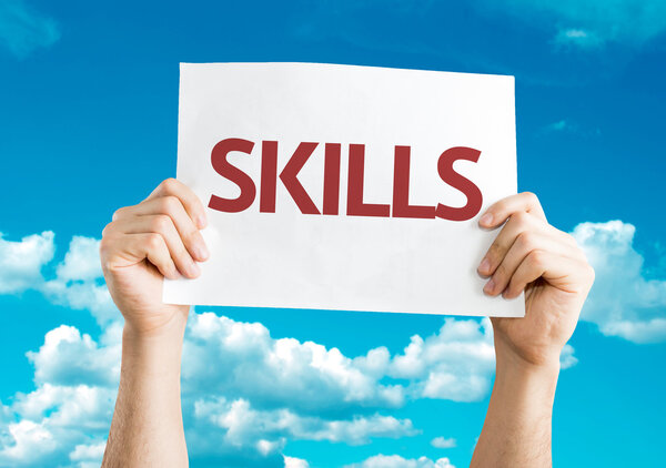 Skills card in hands