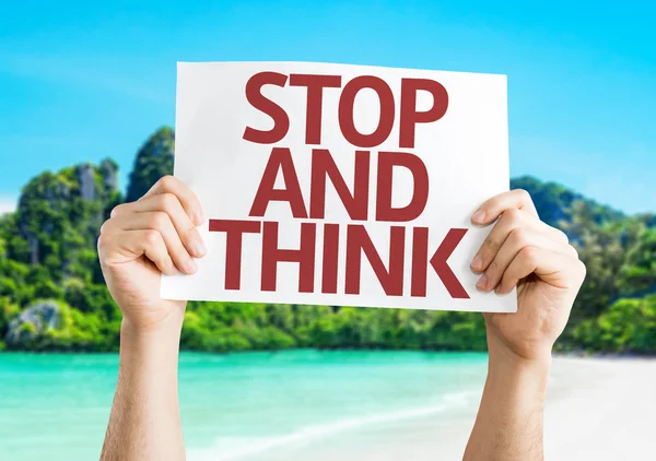 Stop and Think card — Stock Photo, Image