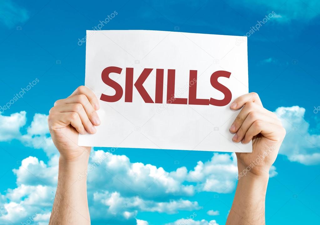 Skills card in hands
