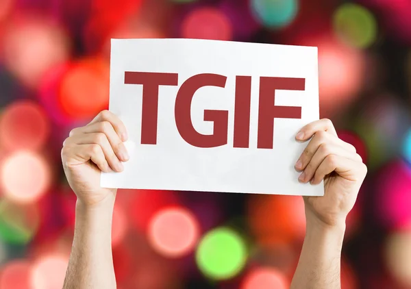 TGIF card with colorful background — Stock Photo, Image