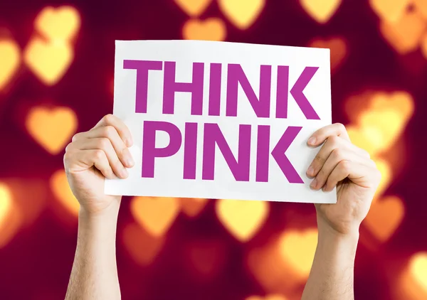 Piense tarjeta rosa — Foto de Stock