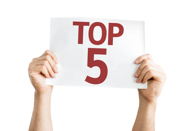 Top 5 card isolated — Stock Photo, Image