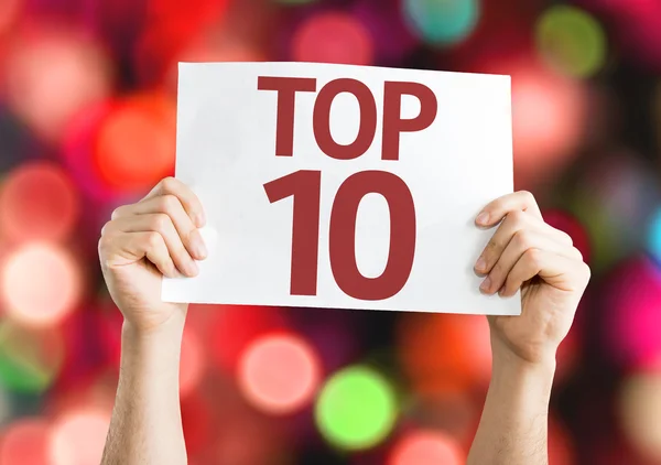 Top 10 card with colorful background — Stock Photo, Image