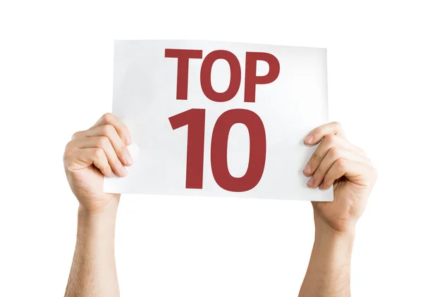 Top 10 card isolated — Stock Photo, Image