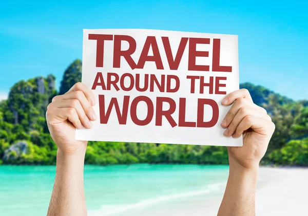 Travel Around the World card — Stock Photo, Image