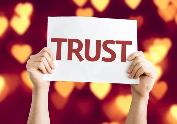 Trust card with  bokeh — Stock Photo, Image