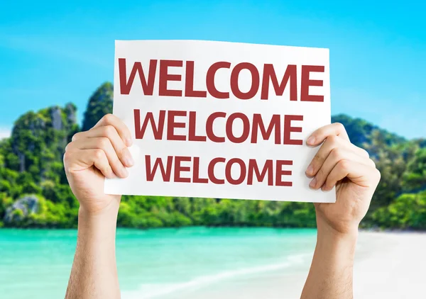 Welcome Welcome Tarjeta de bienvenida — Foto de Stock