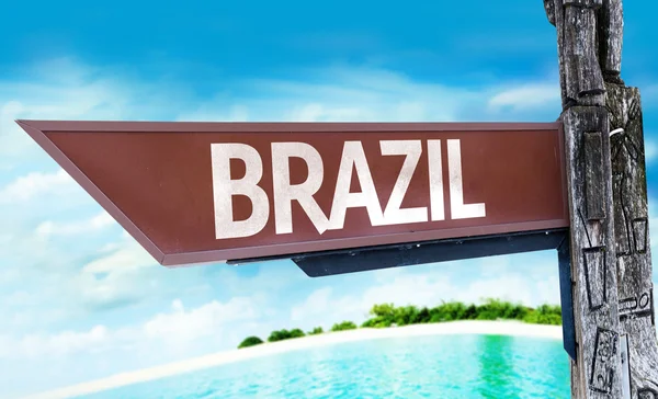 Brazil wooden sign — Stock Photo, Image