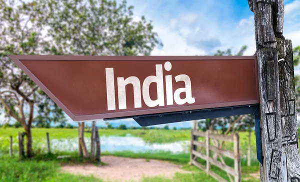 India wooden sign — Stock Photo, Image