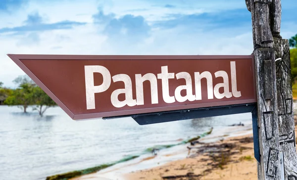 Pantanal wooden sign — Stock Photo, Image