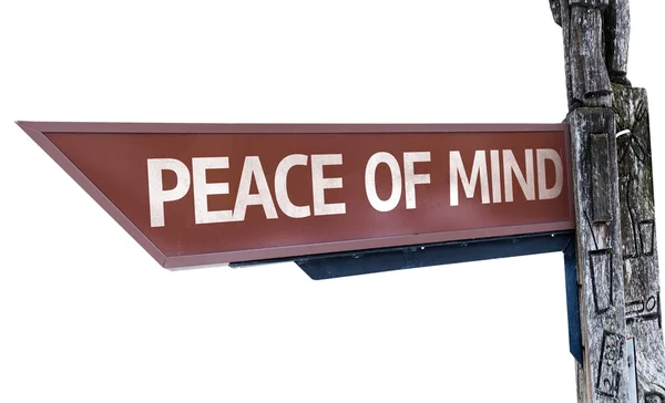 Peace of Mind wooden sign — Stock Photo, Image