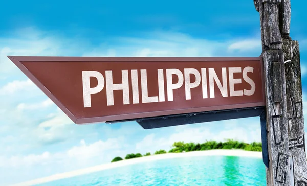 Philippinisches Holzschild — Stockfoto