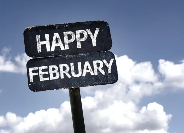 Feliz signo de febrero — Foto de Stock
