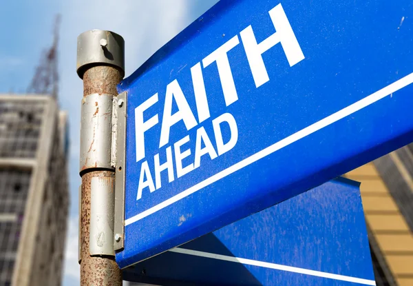 Faith Ahead sign — Stock Photo, Image