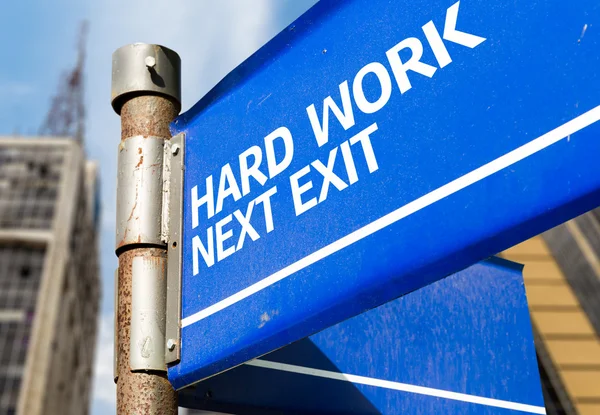 Hard Work Next Exit sign — Stock Photo, Image