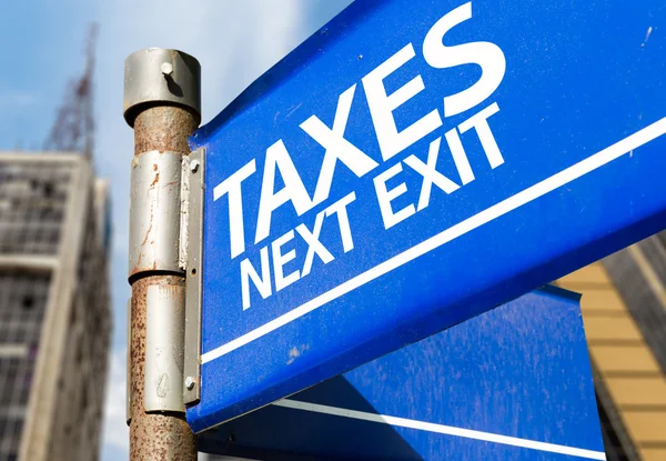 Taxes Next Exit sign — Stock Photo, Image