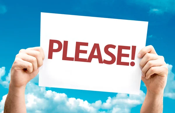 Text:Please on card — Stock Photo, Image