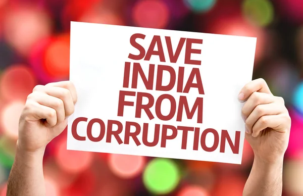 Save India From Corruption card — Stock Photo, Image
