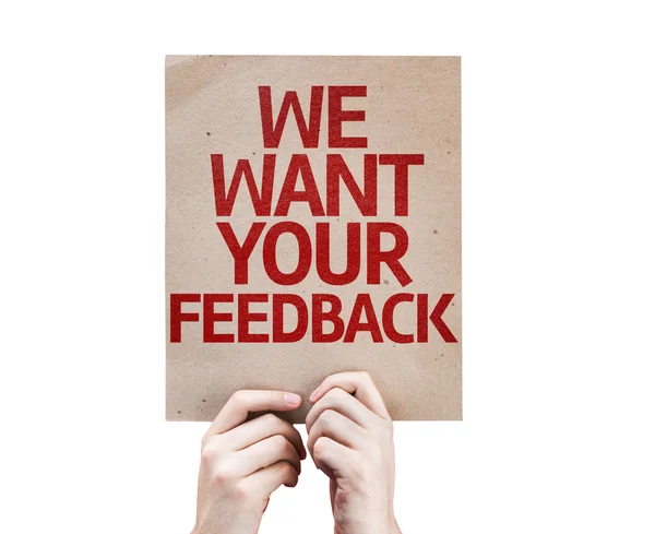 Vi vill ha din Feedback kort — Stockfoto